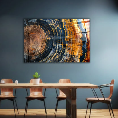 Colorful Tree Rings Glass Wall Art