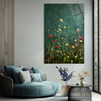 Wildflower Meadow Glass Wall Art