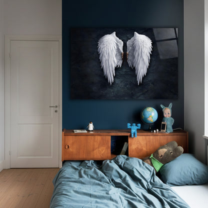 Guardian Angel Wings Faith Inspired Glass Wall Art