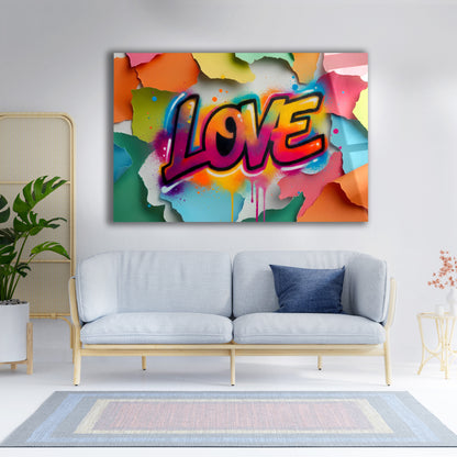 Love Burst – Colorful Graffiti Glass Art