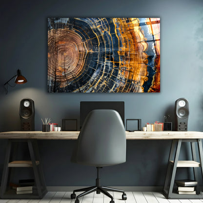 Colorful Tree Rings Glass Wall Art