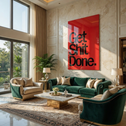 Get shit Done Motivation Glass Wall Art