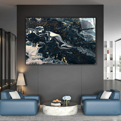 Celestial Marble Swirls Glass Wall Art