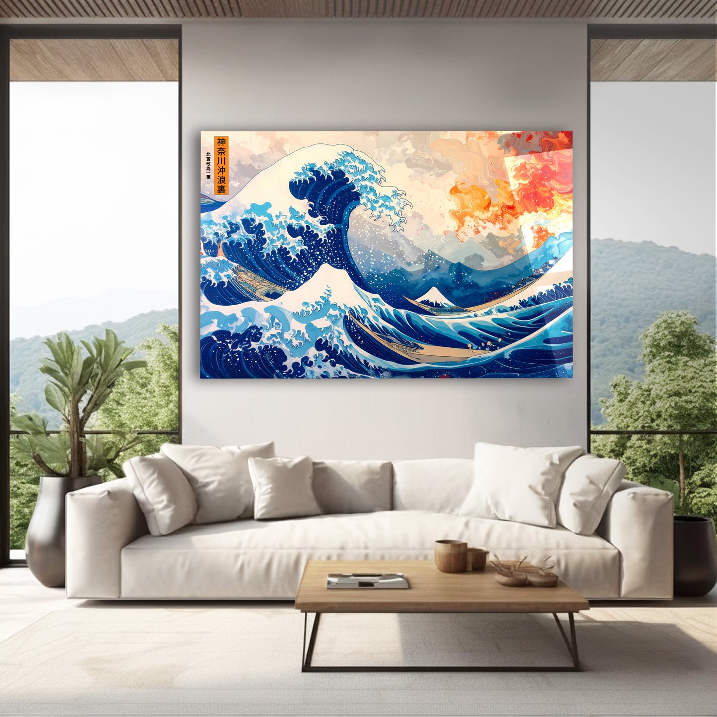 The Great Wave of Kanagawa Glass Art