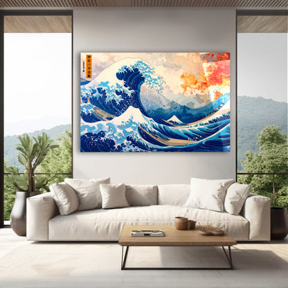 The Great Wave of Kanagawa Glass Art
