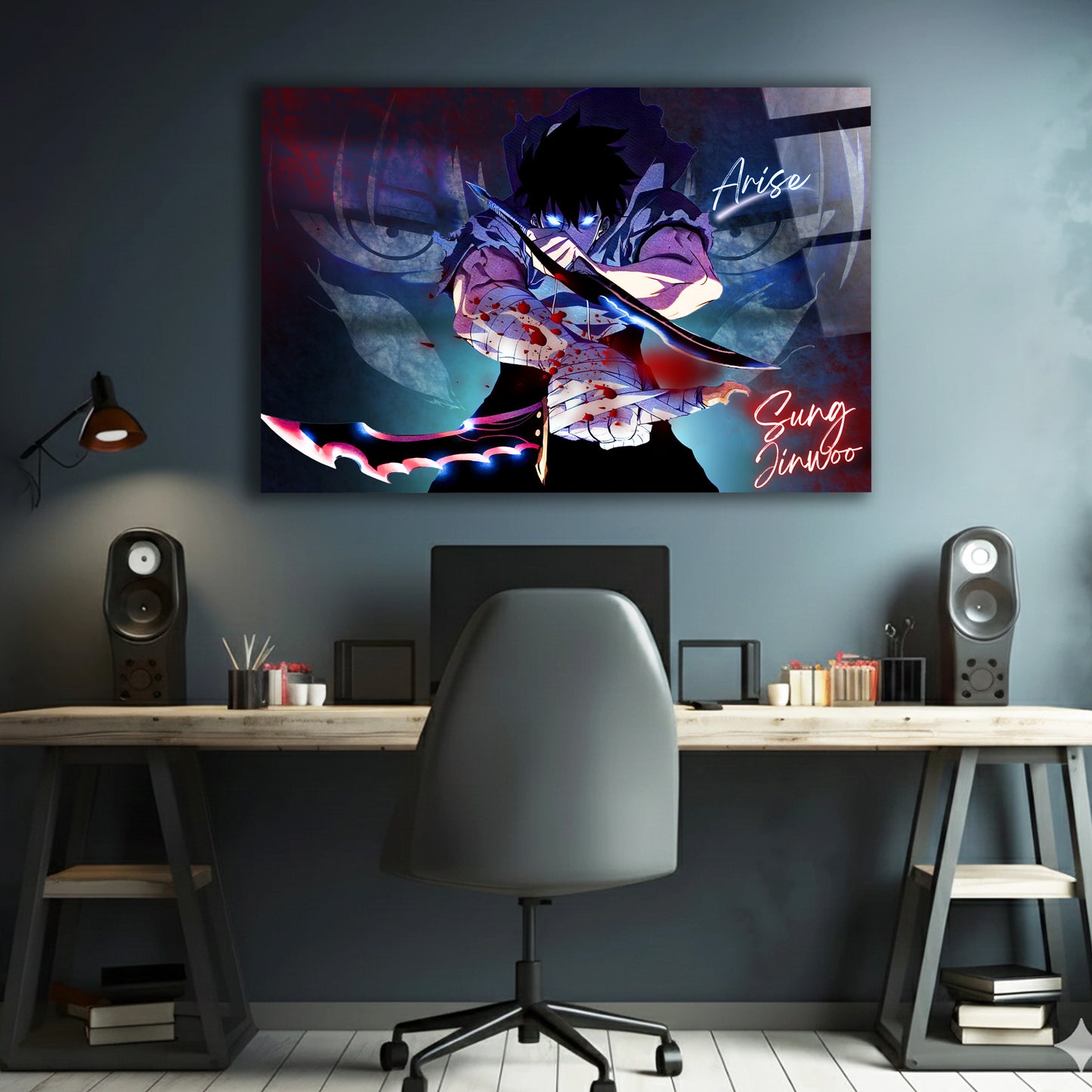 Sung Jinwoo Shadow Monarch Arise Glass Art