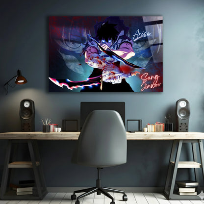 Sung Jinwoo Shadow Monarch Arise Glass Art