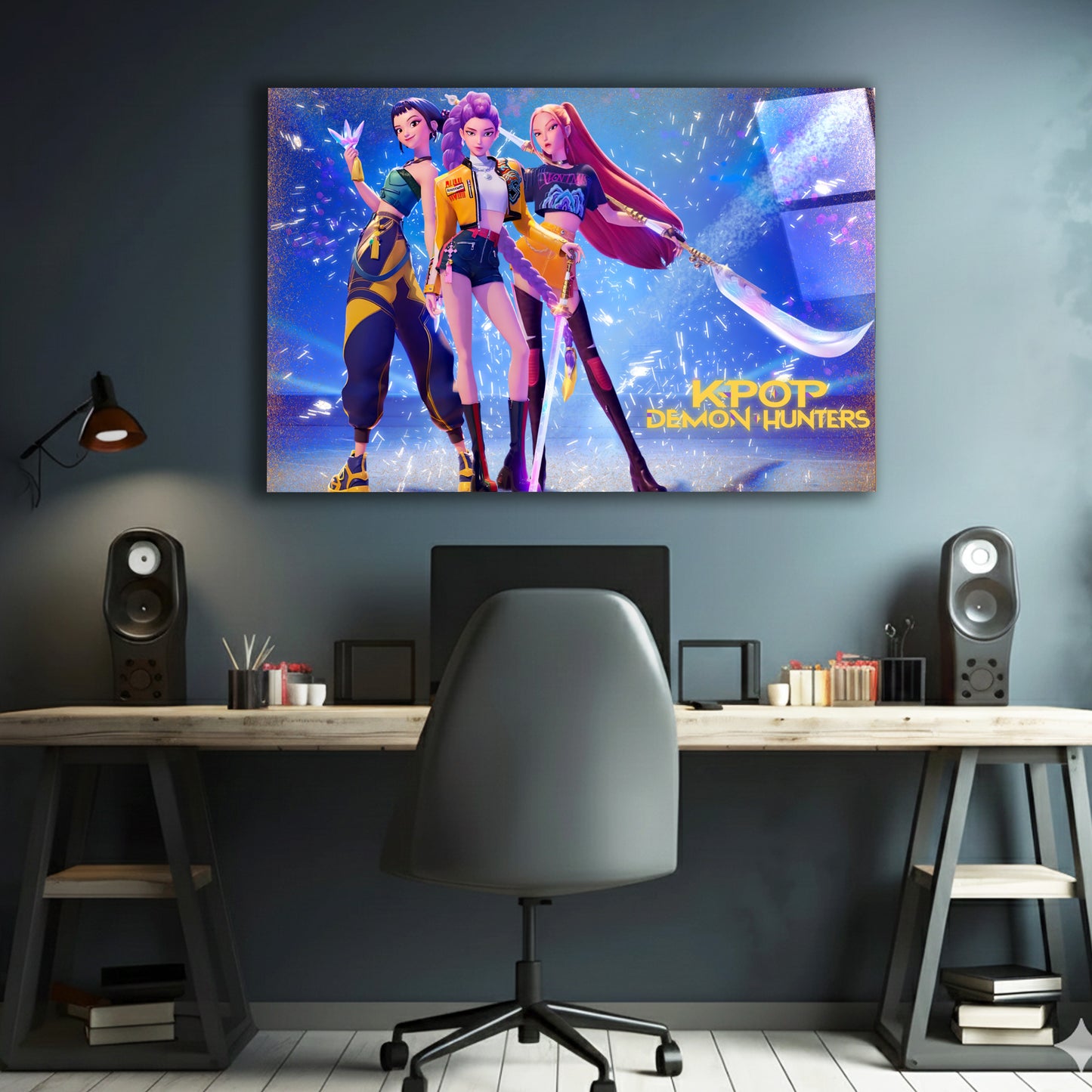 K-Pop Demon Hunters Trinity Glass Art