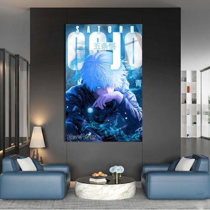 Satoru Gojo Limitless Blue Awakening Glass Art