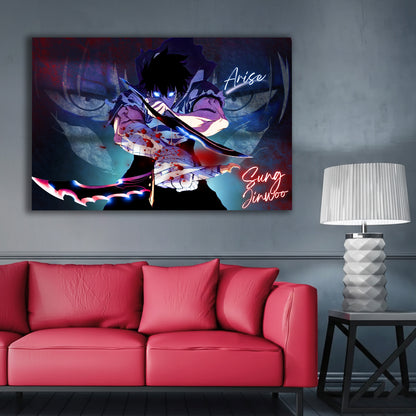 Sung Jinwoo Shadow Monarch Arise Glass Art