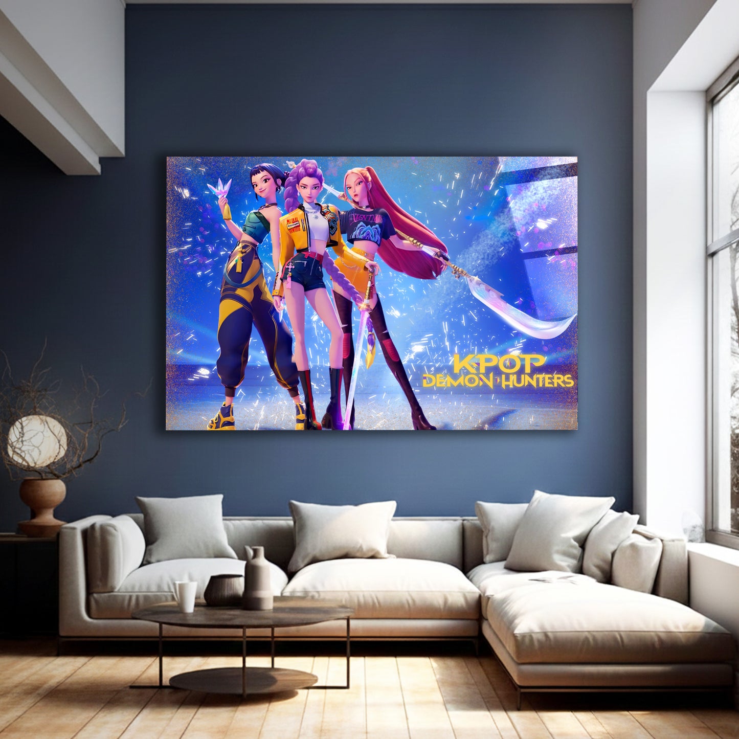 K-Pop Demon Hunters Trinity Glass Art