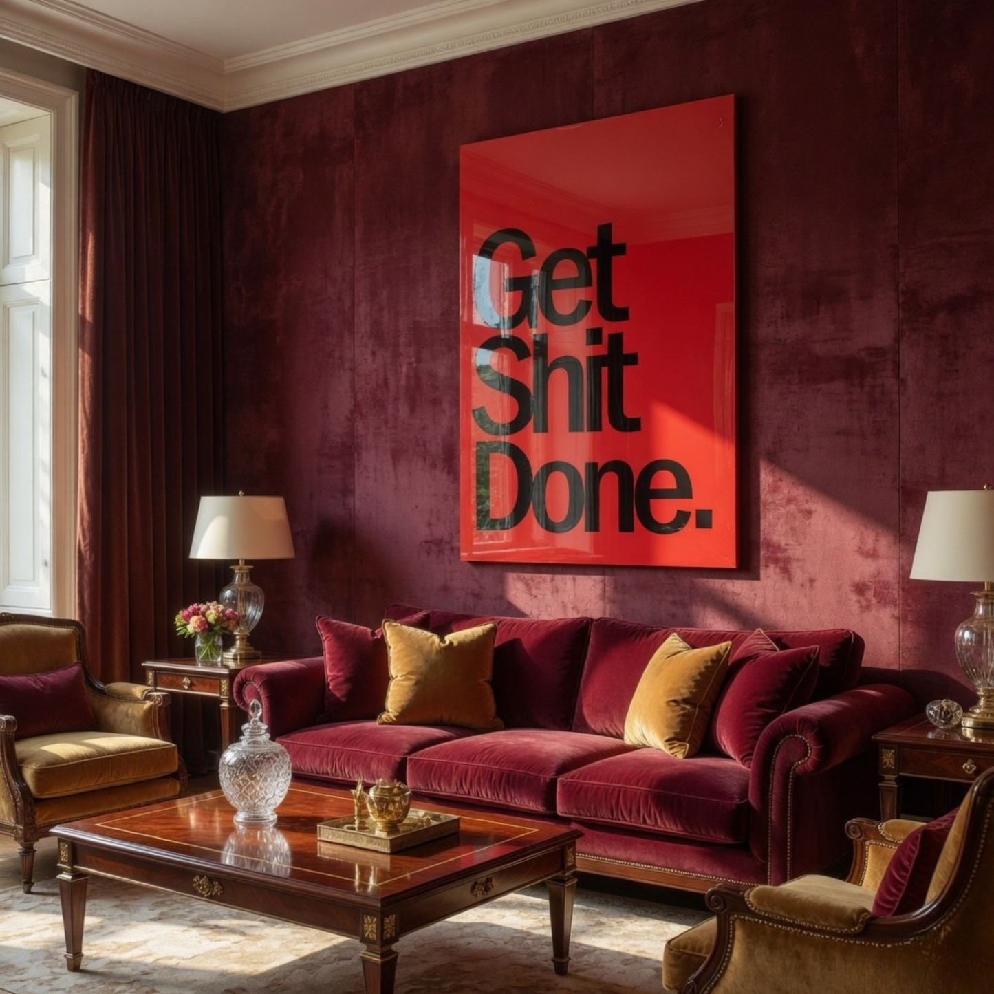 Get shit Done Motivation Glass Wall Art