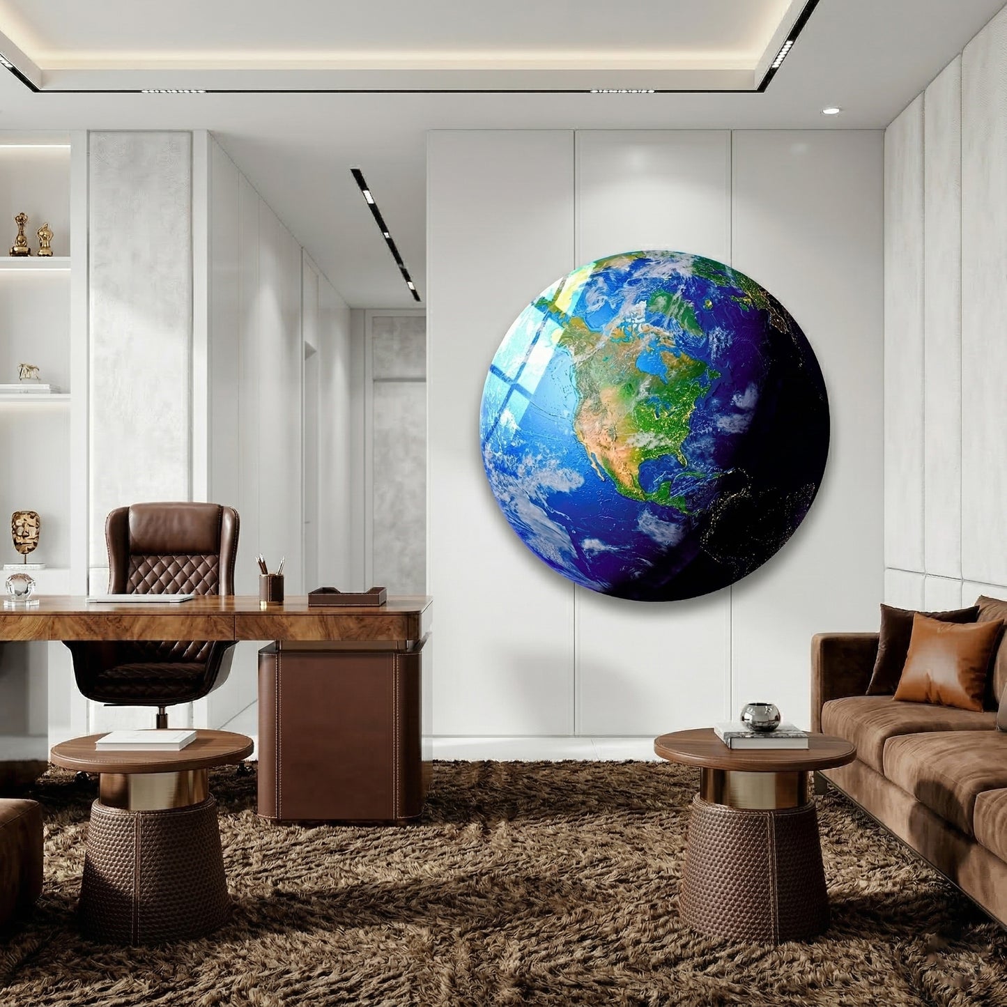 Earth From Space Glass Wall Art.
