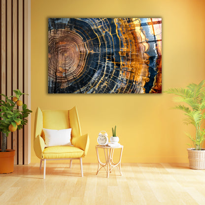 Colorful Tree Rings Glass Wall Art