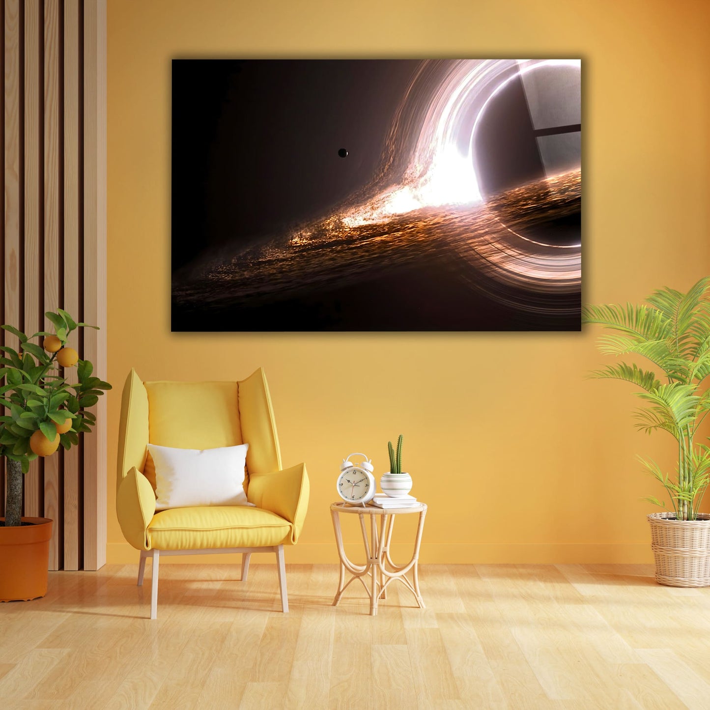 Into the Black Hole – Luminous Cosmic Glass Wall Art