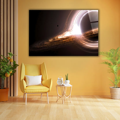 Into the Black Hole – Luminous Cosmic Glass Wall Art