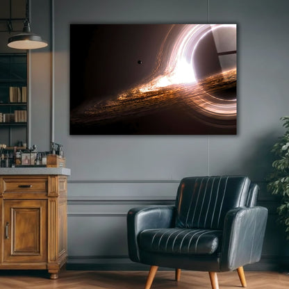 Into the Black Hole – Luminous Cosmic Glass Wall Art