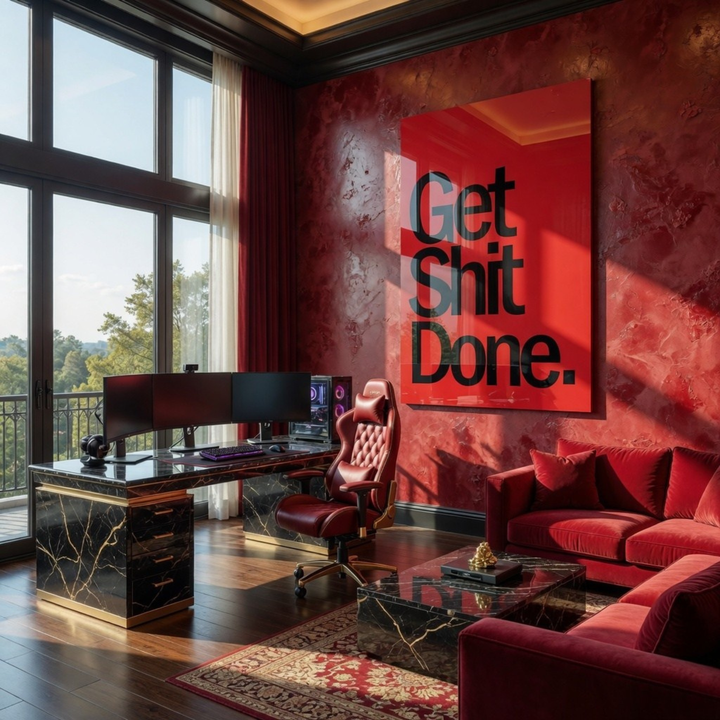 Get shit Done Motivation Glass Wall Art