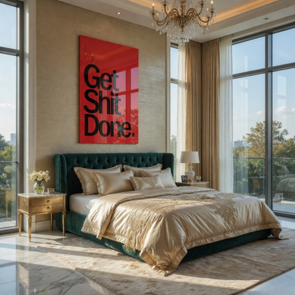 Get shit Done Motivation Glass Wall Art