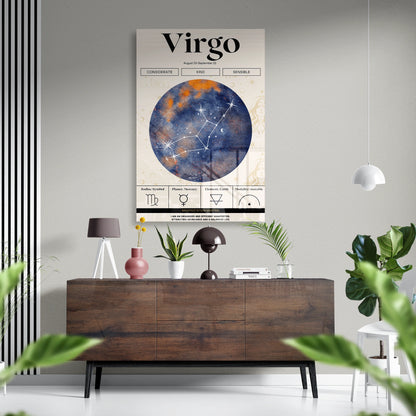 Virgo Zodiac Glass Poster