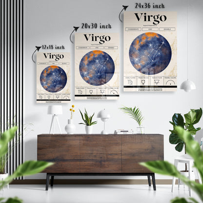 Virgo Zodiac Glass Poster