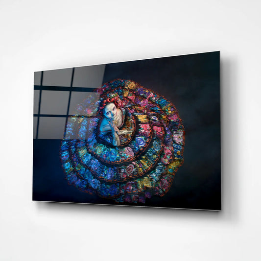 Psychedelic Spiral Glass Poster