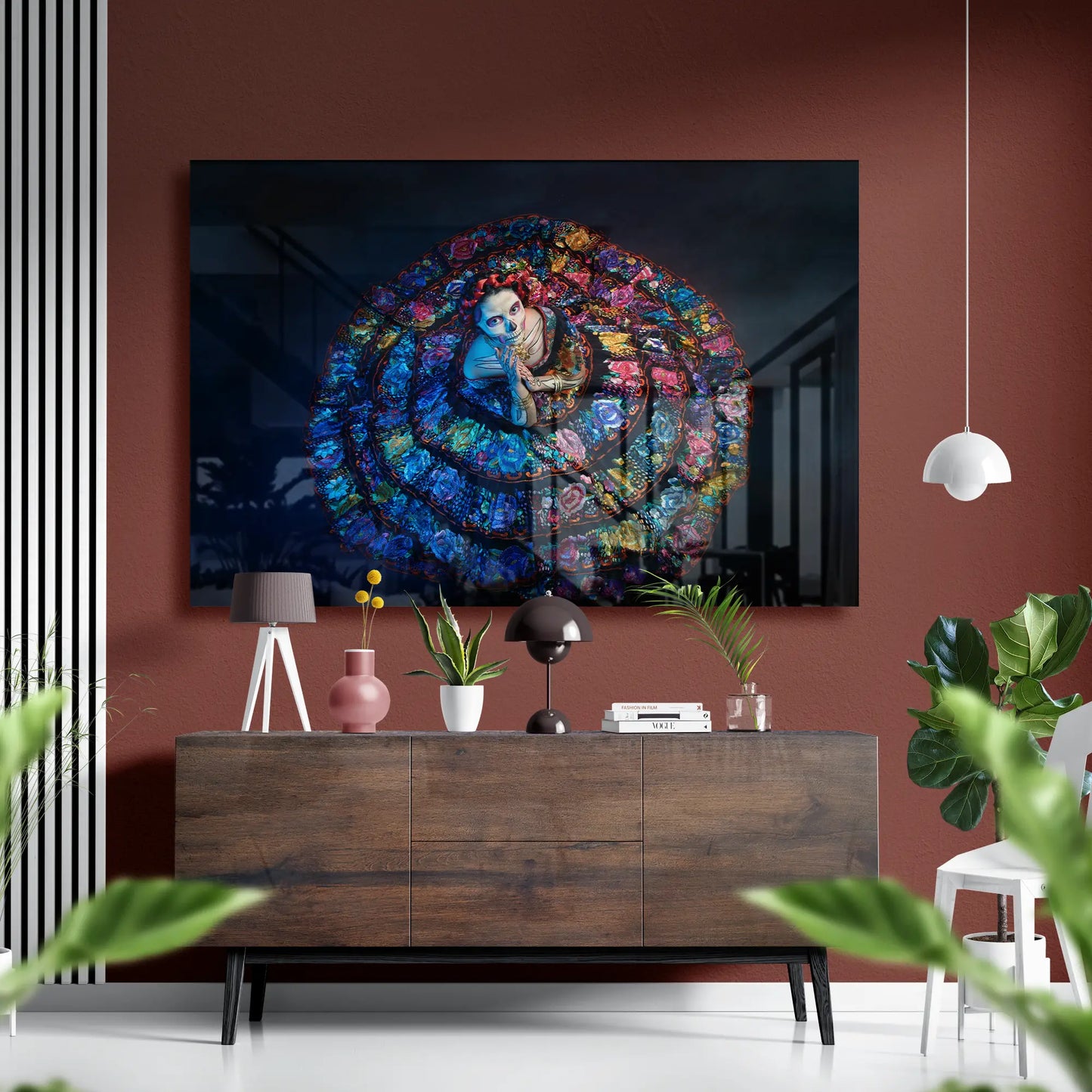 Psychedelic Spiral Glass Poster